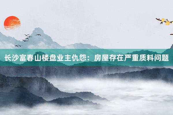 长沙富春山楼盘业主仇怨：房屋存在严重质料问题